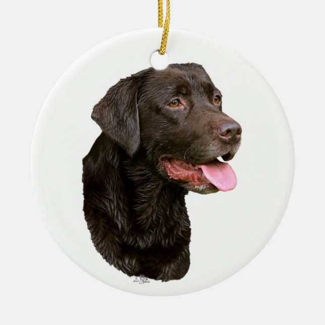 Ornamento del labrador retriever del chocolate (Frente)