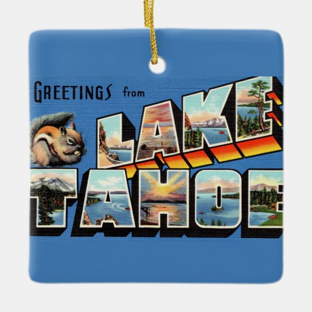 Ornamento del lago Vintage Tahoe (Anverso)