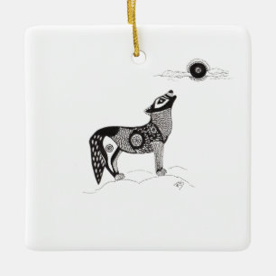 Ornamento del Lobo de la pluma y la tinta