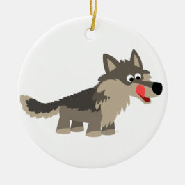 Ornamento del lobo del Personalizado Cute Hungry W