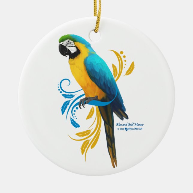 Ornamento del Macaw del azul y del oro (Frente)