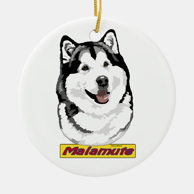 Ornamento del Malamute de Alaska (Frente)