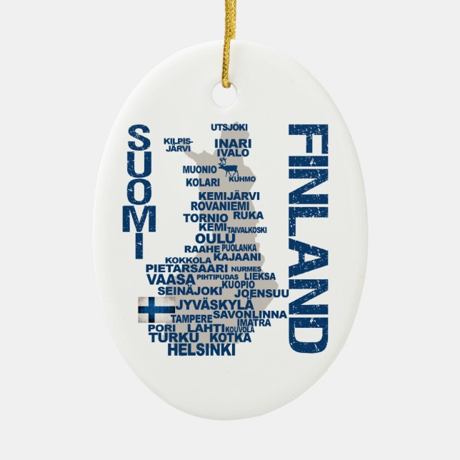 Ornamento del MAPA de FINLANDIA - personalizable (Frente)