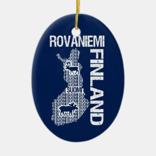 Ornamento del MAPA de FINLANDIA - Rovaniemi -