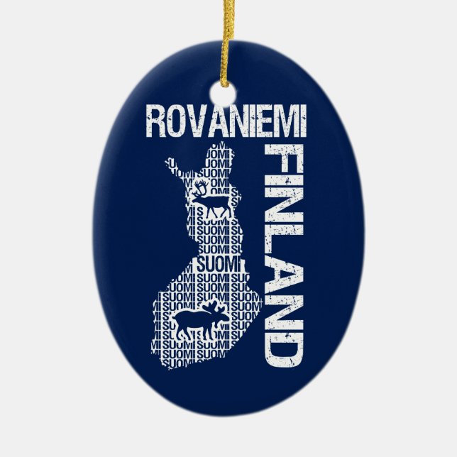 Ornamento del MAPA de FINLANDIA - Rovaniemi - (Frente)