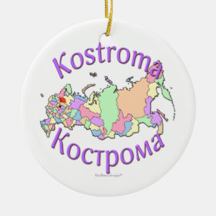 Ornamento del mapa de Kostroma Rusia