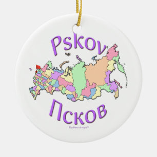 Ornamento del mapa de Pskov Rusia
