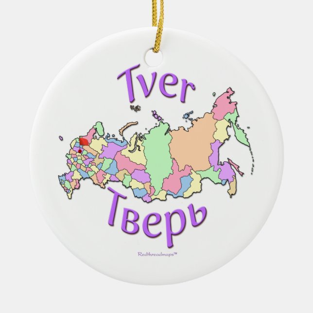 Ornamento del mapa de Tver Rusia (Frente)