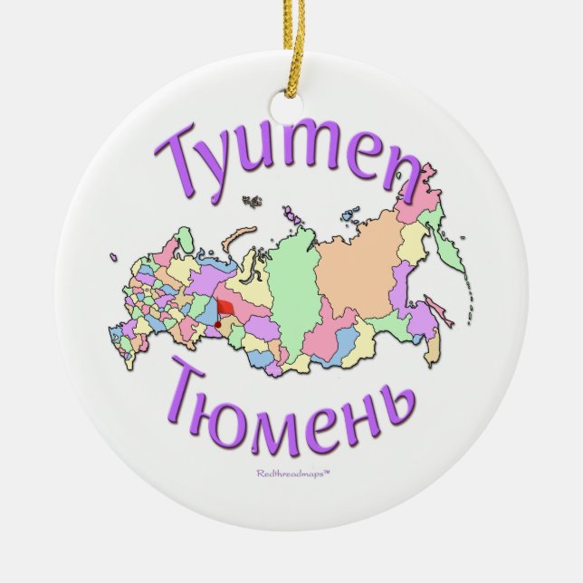 Ornamento del mapa de Tyumen Rusia (Frente)