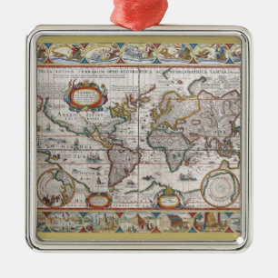 Ornamento del Mapa Mundial Antiguo