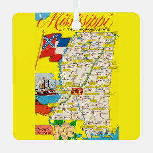 Ornamento del mapa vintage de Mississippi