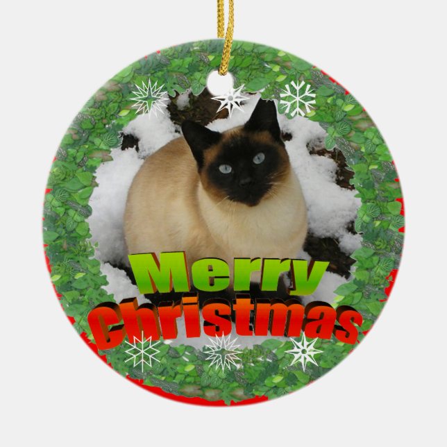 Ornamento del marco de la foto del gato de la (Frente)