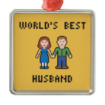 Ornamento del marido del mundo del pixel el mejor
