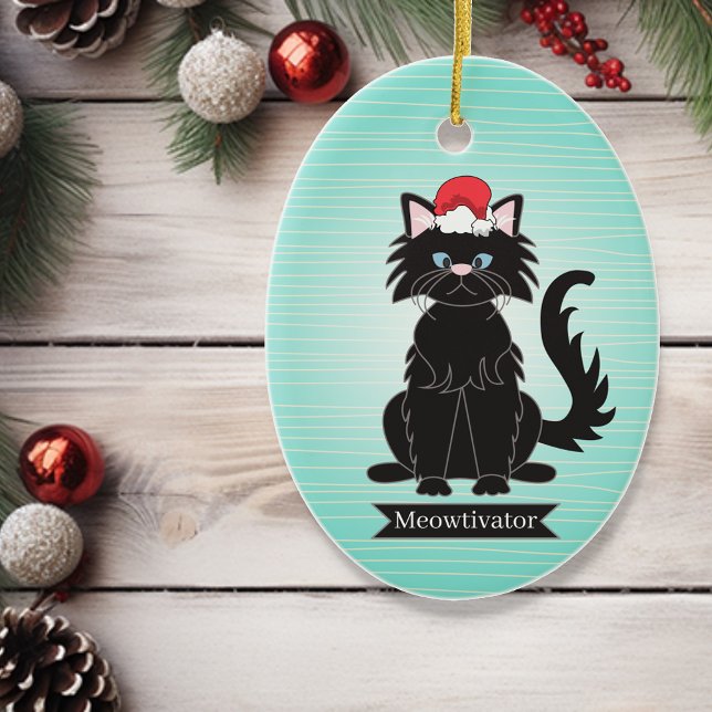 Ornamento del Mascota de Navidades Black Cat Santa (Subido por el creador)