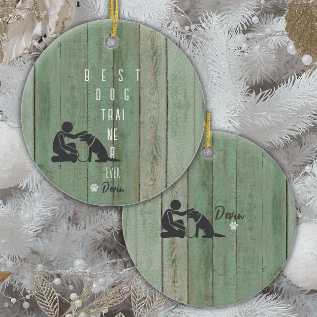 Ornamento del mejor entrenador de perros de todos  (Show your Favorite Dog Trainer how thankful you are for their hard work, with this custom ornament!)