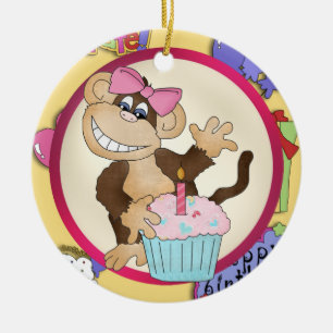Ornamento del mono del cumpleaños
