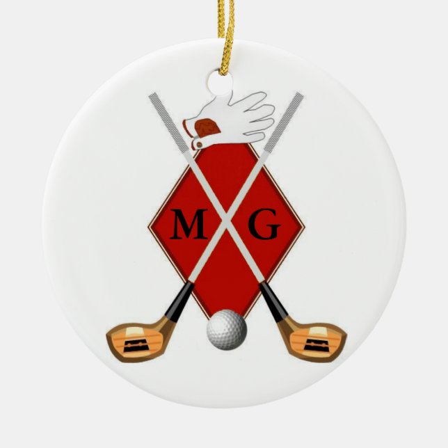 Ornamento del monograma del golf (Frente)
