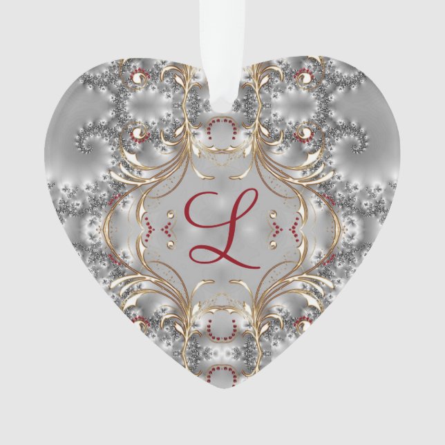 Ornamento del monograma - falsas gemas - plata - (Anverso)