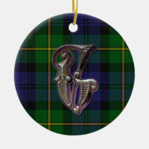 Ornamento del Monograma Gordon Plaid