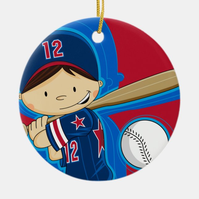 Ornamento del muchacho del béisbol (Frente)