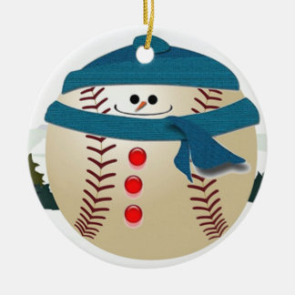 Ornamento del muñeco de nieve del béisbol