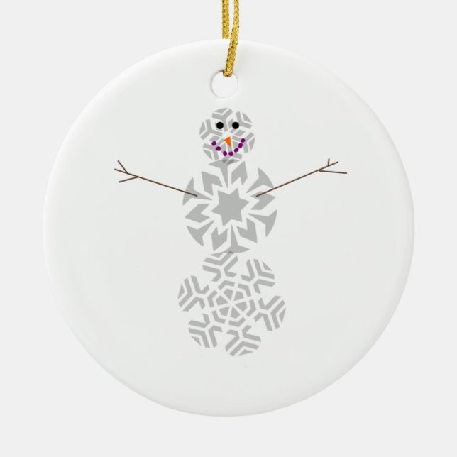 Ornamento del muñeco de nieve del copo de nieve (Frente)