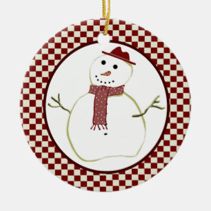 Ornamento del muñeco de nieve del país