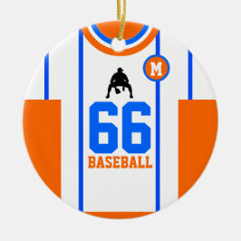 Ornamento del Naranja Azul de Jersey de Béisbol
