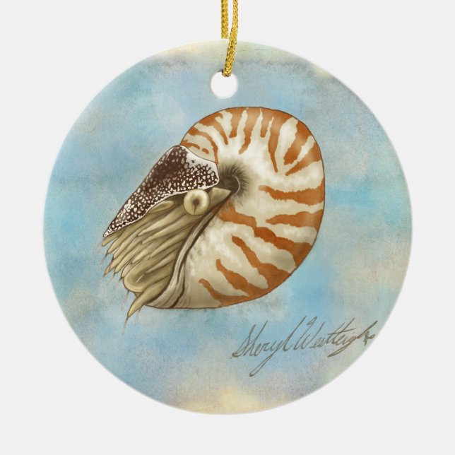 Ornamento del nautilus de la historia natural (Frente)