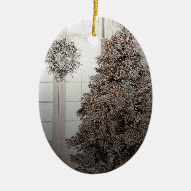 Ornamento del navidad blanco (Frente)