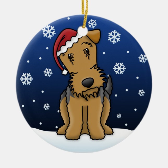 Ornamento del navidad de Airedale Terrier del (Frente)