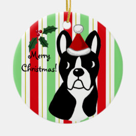 Ornamento del navidad de Boston Terrier