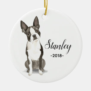 Ornamento del navidad de Boston Terrier