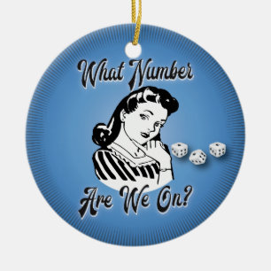 Ornamento del navidad de Bunco - retro qué númer