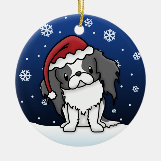 Ornamento del navidad de Chin del japonés del (Frente)