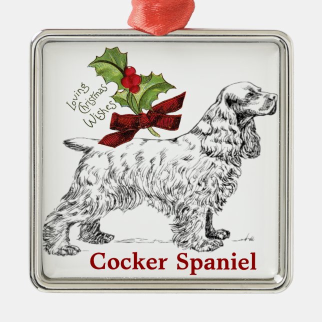 Ornamento del navidad de cocker spaniel (Frente)