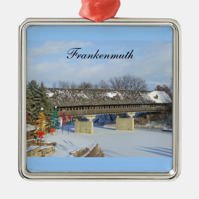 Ornamento del navidad de Frankenmuth Michigan (Frente)