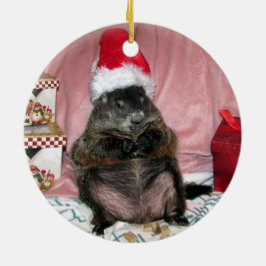 Ornamento del navidad de Groundhog del mascota de
