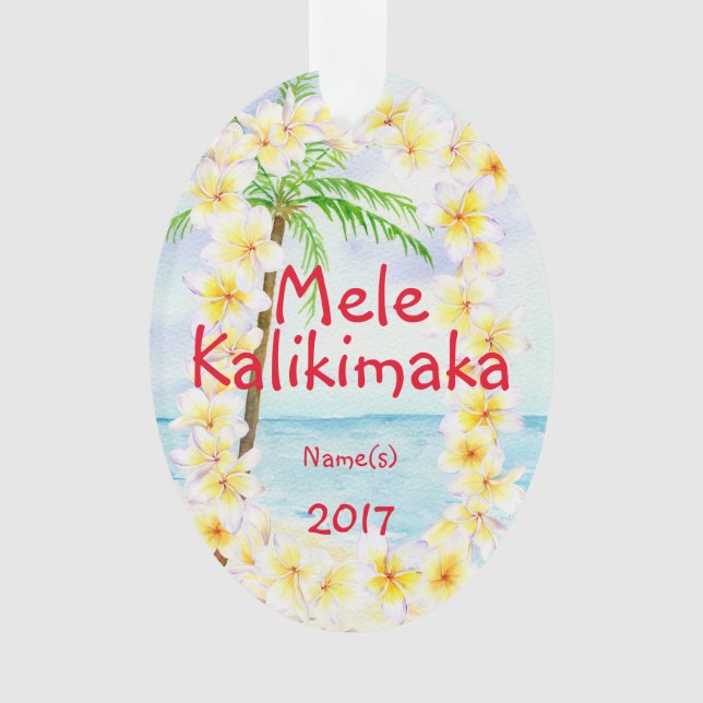 Ornamento del navidad de Hawaii Mele Kalikimaka (Anverso)