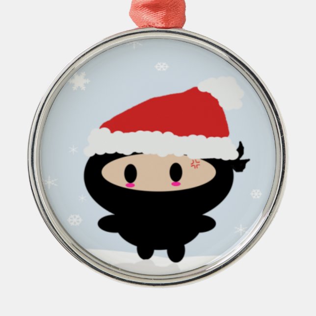 Ornamento del navidad de Kawaii Ninja (Frente)