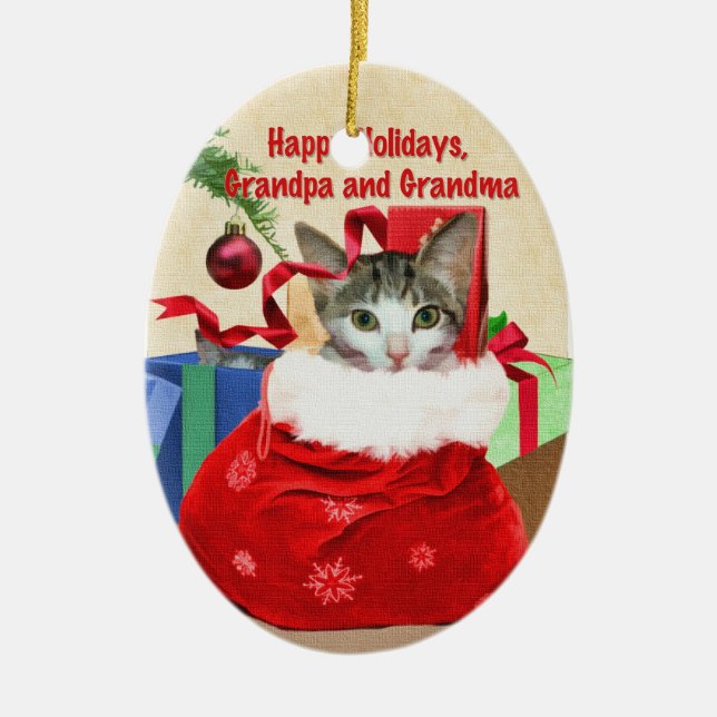 Ornamento del navidad de la abuela y del abuelo (Frente)