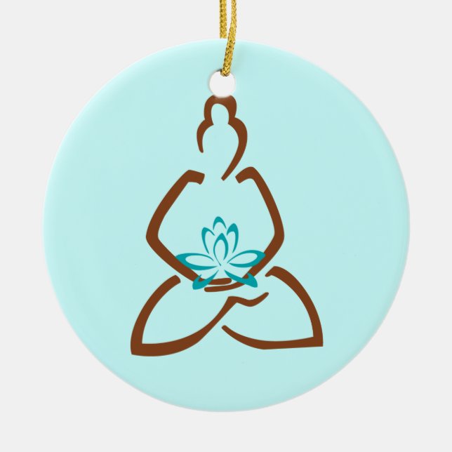 Ornamento del navidad de la alheña de Buda Lotus (Frente)