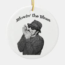 Ornamento del navidad de la arpa de los azules