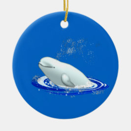 Ornamento del navidad de la ballena de la beluga