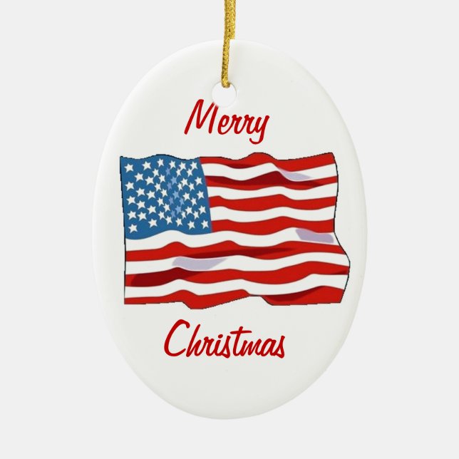 Ornamento del navidad de la bandera americana (Frente)