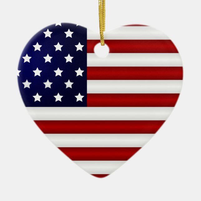 Ornamento del navidad de la bandera americana (Frente)