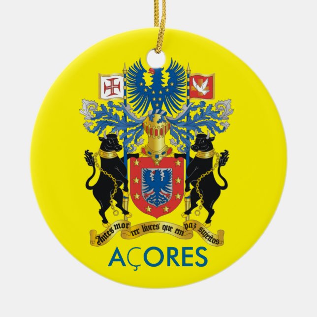 Ornamento del navidad de la bandera de Azores (Frente)