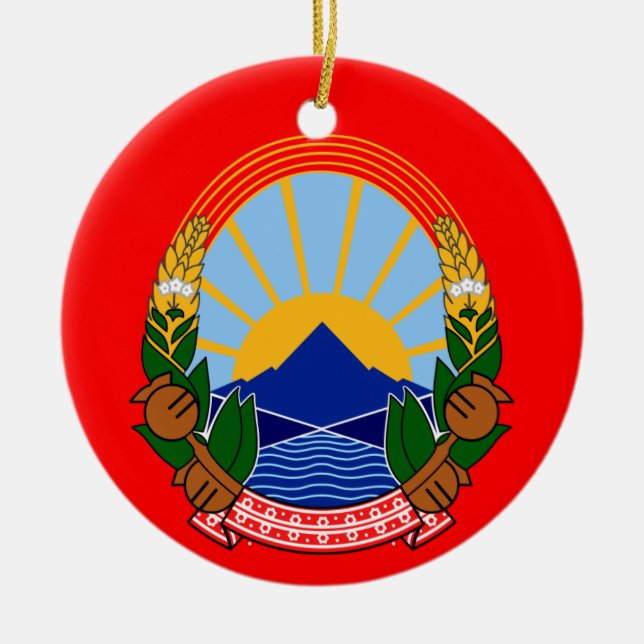 Ornamento del navidad de la bandera de Macedonia (Frente)