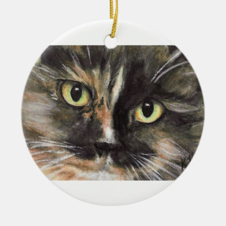Ornamento del navidad de la cara del gato de