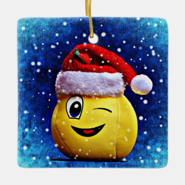 Ornamento del navidad de la emoji (Anverso)
